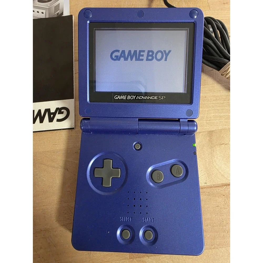 NINTENDO GAMEBOY SP Cobalt Blue Console w/BOX, MANUALS, Charger Tested Working